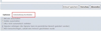 1. Auf Dateianhang hochladen klicken