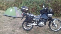 Moped mit Taschen